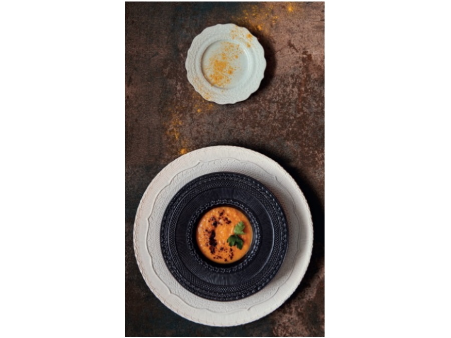 LE COQ SKALISTOS Pasta bowl denim con decoro in rilievo Ø cm 27 h cm 4