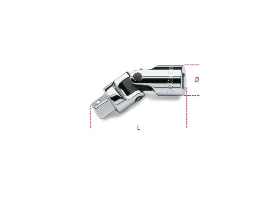 BETA UTENSILI SNODO CON ATTACCHI QUADRI, MASCHIO E FEMMINA 1/4" CROMATO - ART. 900/25