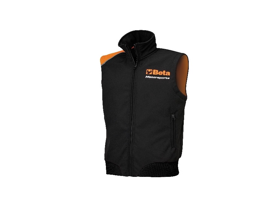BETA UTENSILI Softshell racing senza maniche, nero/arancio - TAGLIA XL