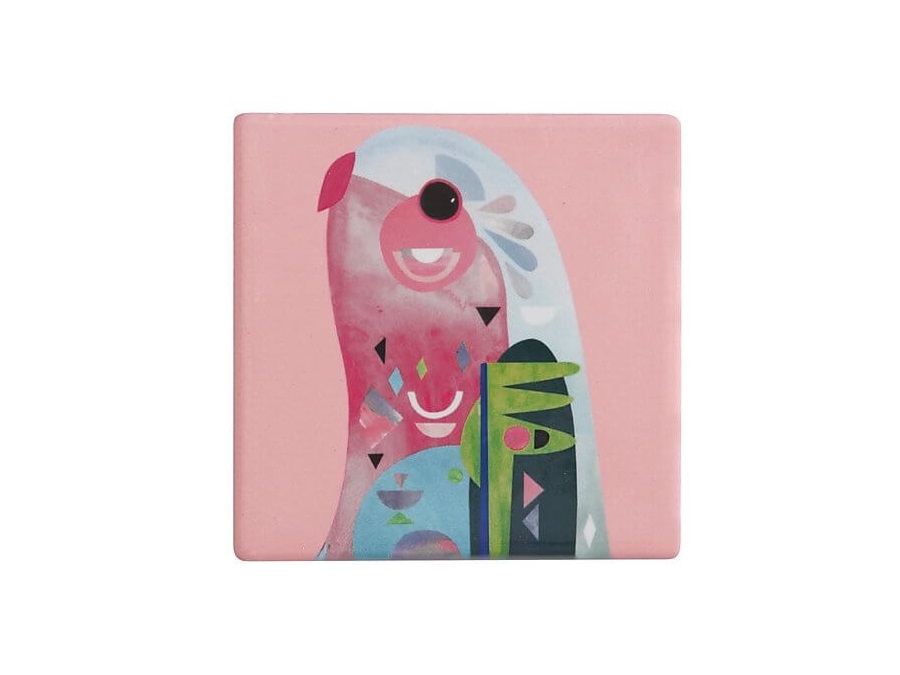 MAXWELL & WILLIAMS Sottobicchiere in ceramica con pappagallo, 9,5 x 9,5 cm