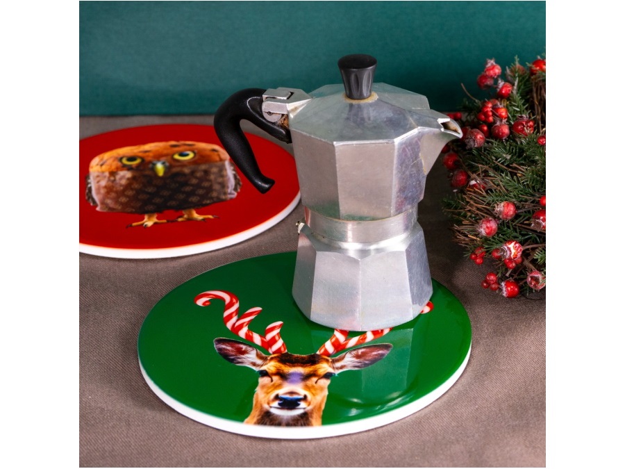 WD LIFESTYLE Sottopentola in ceramica, Ø 18 cm, corna cane candy