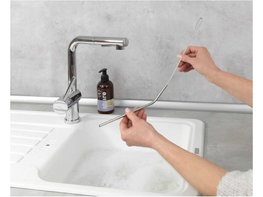 WENKO Spazzola per cannucce Triko in silicone, 2 pezzi