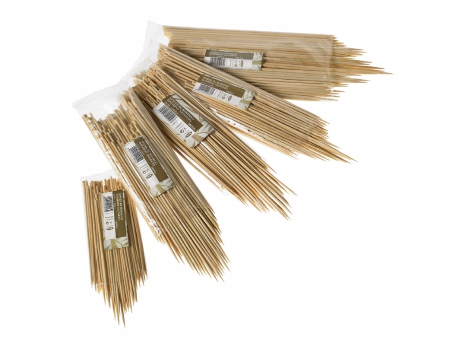 LEONE Spiedi bamboo extra, 100 pezzi - MISURA Ø3,3 mm x 25 cm