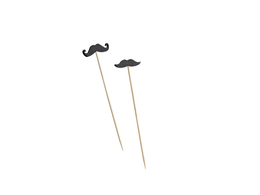 LEONE Spiedi in bamboo Mustache, 12 cm, 100 pezzi