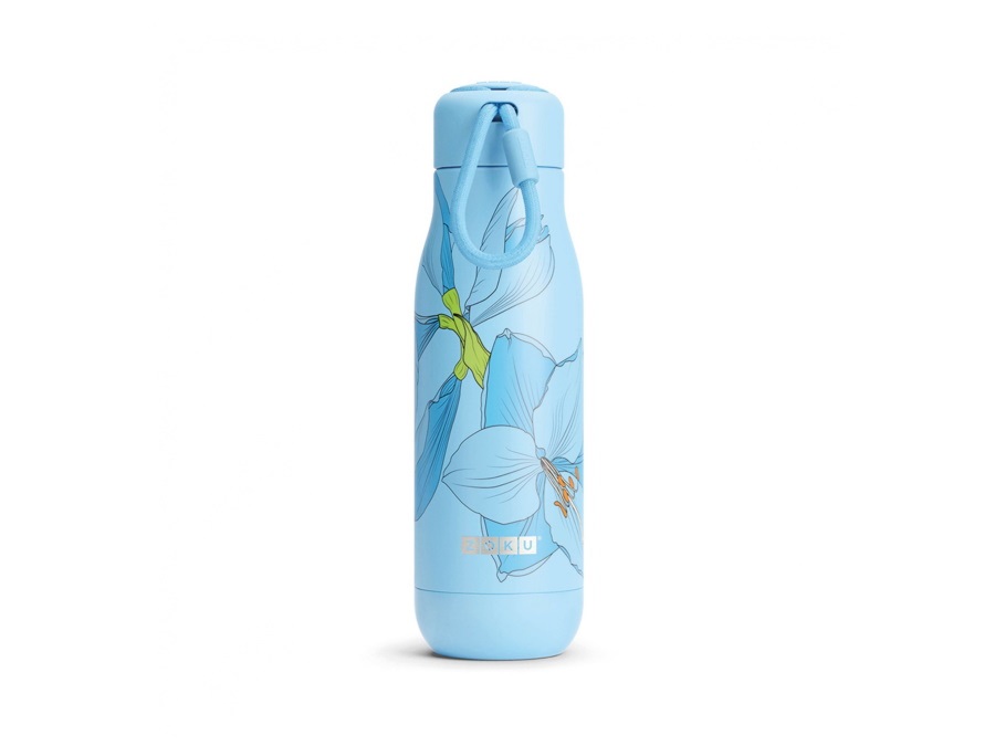 ZOKU Stainless steel, bottiglia termica in acciaio 500 ml - sky lily floral