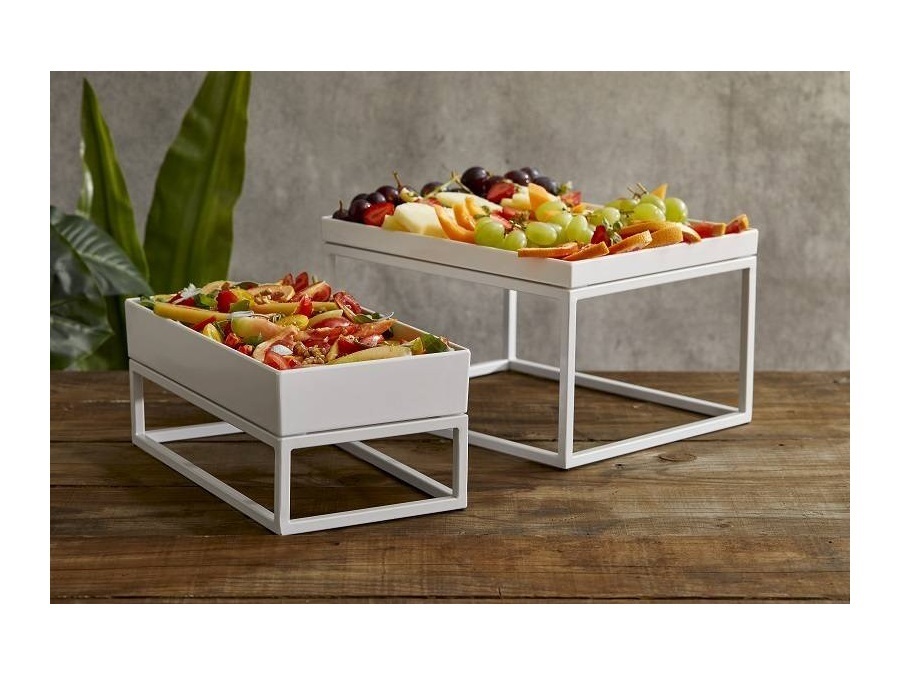 LEONE Stand per buffet bianco in metallo - GN 1/1 53x32,5x16 cm