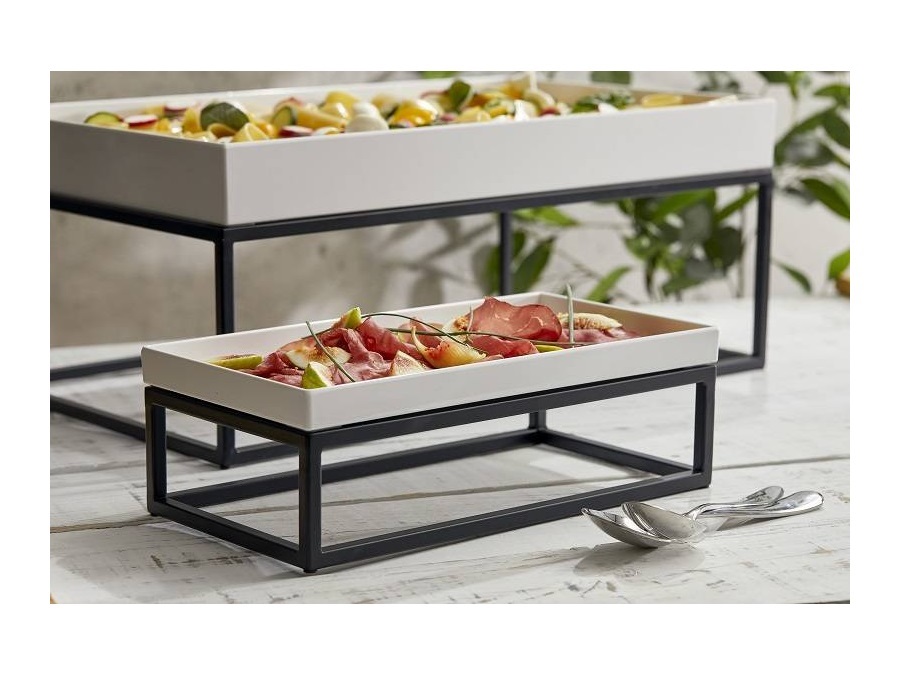 LEONE Stand per buffet nero in metallo - gn 1/2 32,5x26,5x16 cm