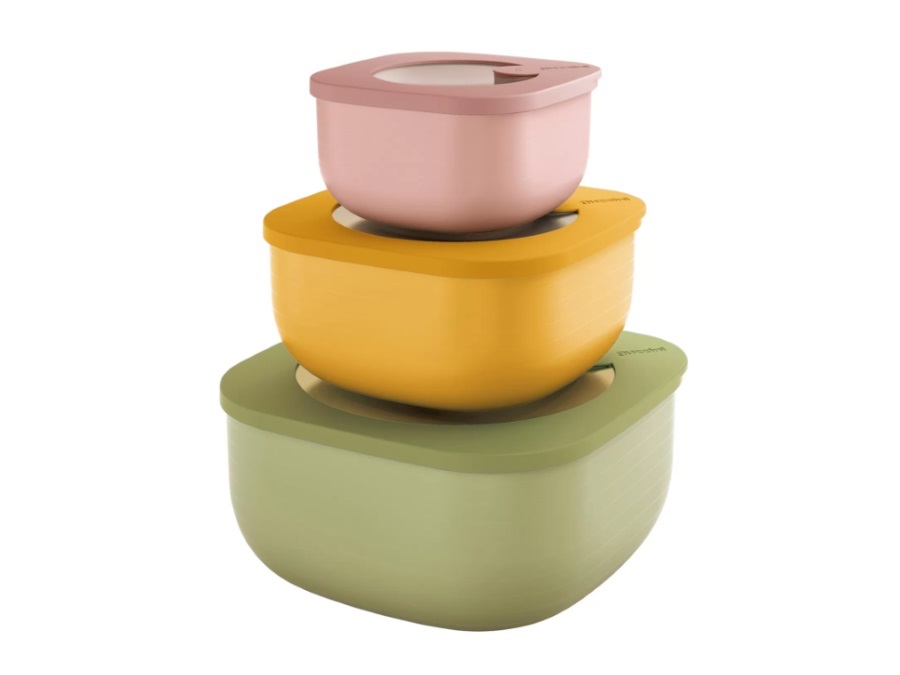 FRATELLI GUZZINI S.P.A. STORE&MORE BIO, SET 3 CONTENITORI ERMETICI BASSI