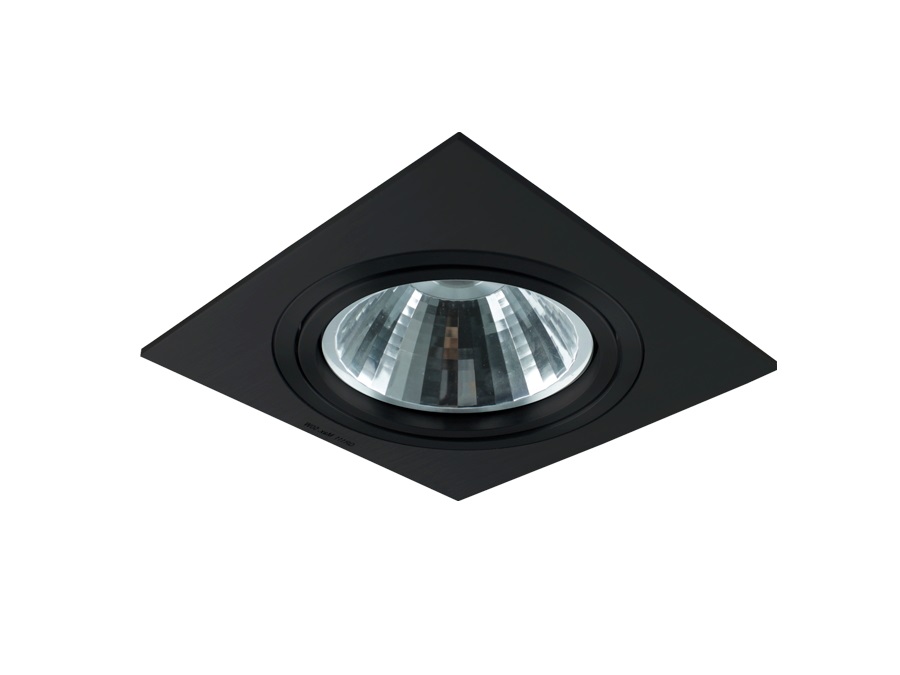 NOVA LINE Struttura ad incasso - 1 faro - alluminio - orientabile - 18,2x18,2 cm - nero