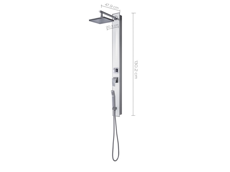 GEDY SPA Style 01 pannello doccia in vetro temperato bianco
