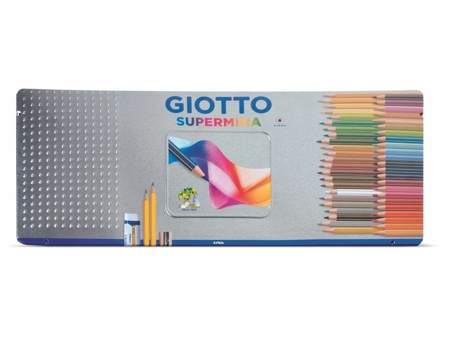 GIOTTO Supermina, pastelli in scatola metallo, 50 pezzi