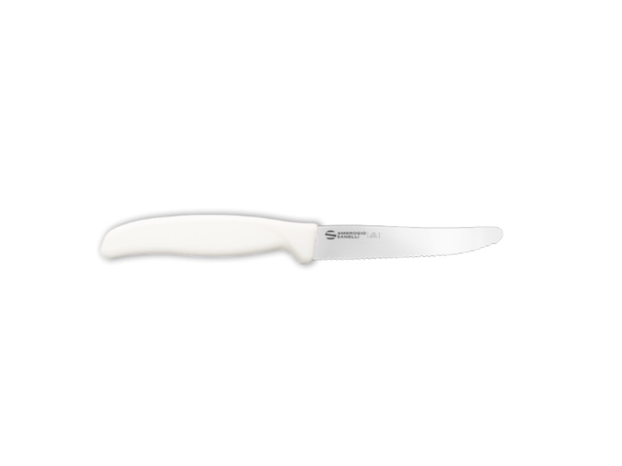 AMBROGIO SANELLI Supra colore - Coltello Tavola dentato bianco, 11 cm