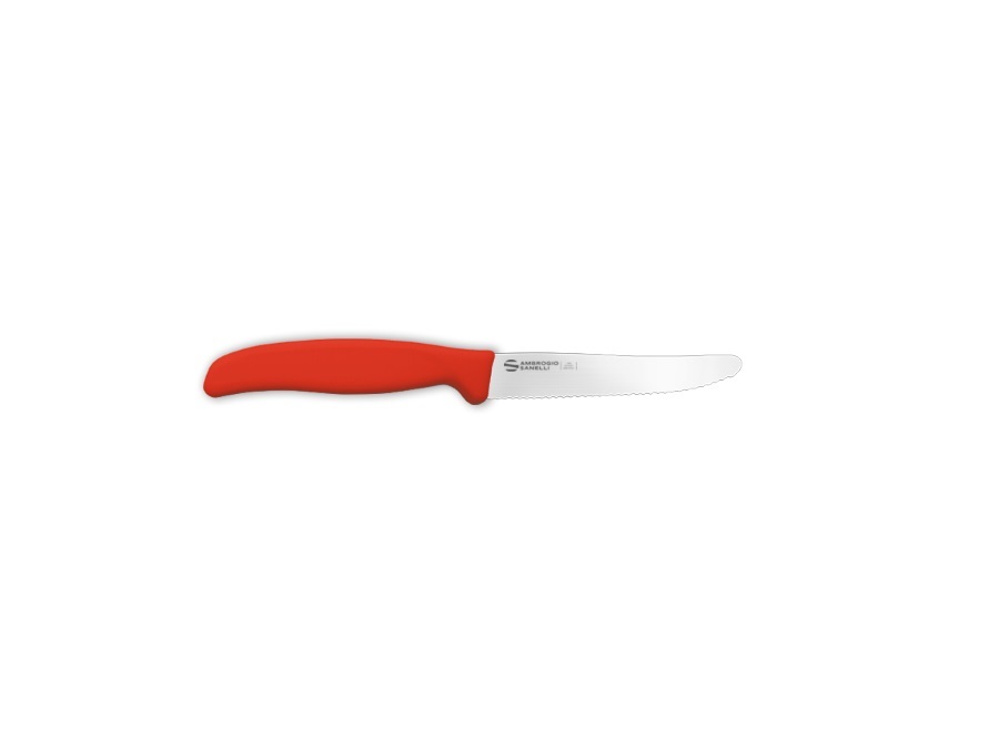 AMBROGIO SANELLI Supra colore - Coltello Tavola dentato rosso, 11 cm