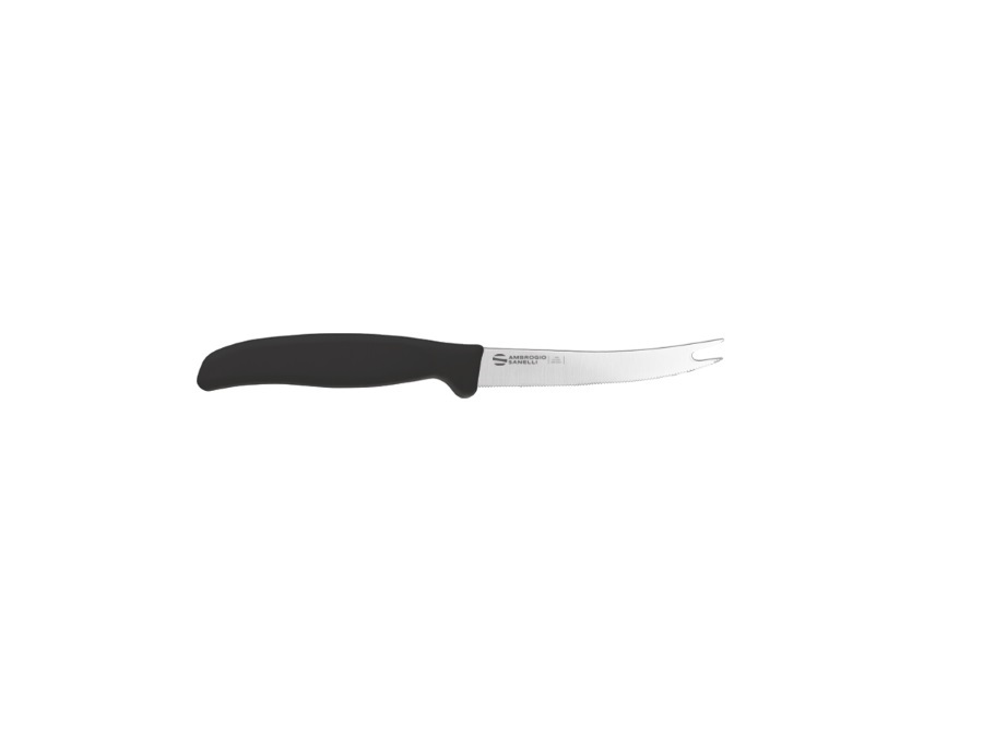 AMBROGIO SANELLI Supra - Coltello Bar Lama Dentata nero, 11 cm