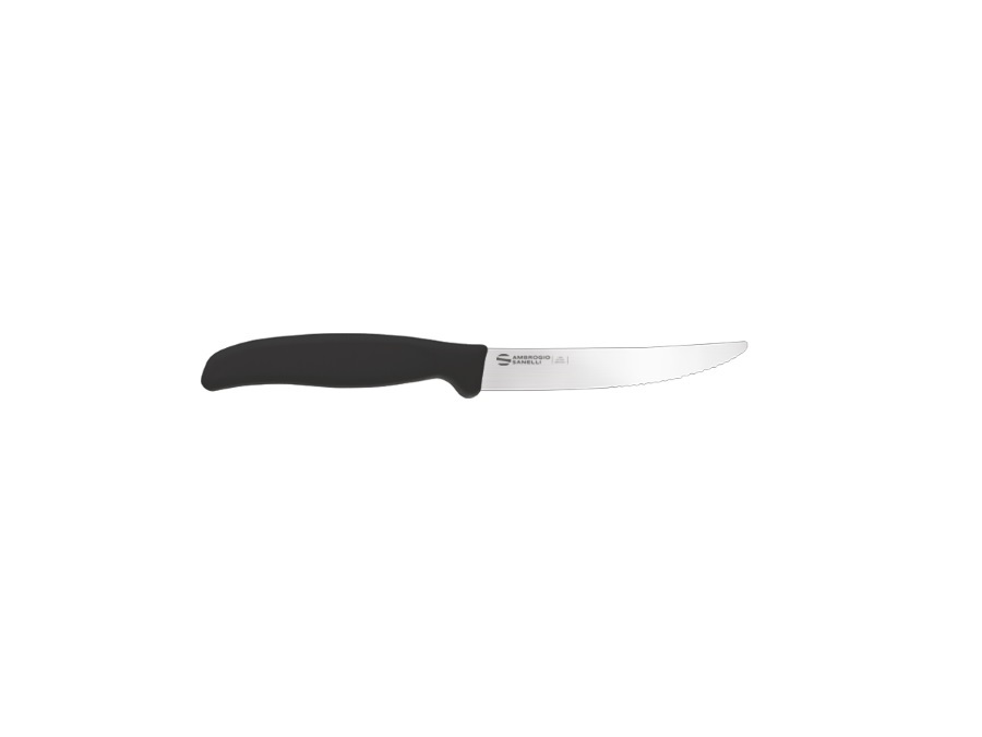 AMBROGIO SANELLI Supra - Coltello bistecca dentato nero, 12 cm