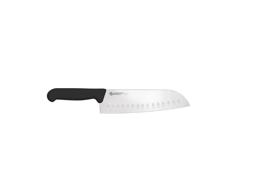 AMBROGIO SANELLI Supra - Santoku Lama Alveolata nero, 20 cm