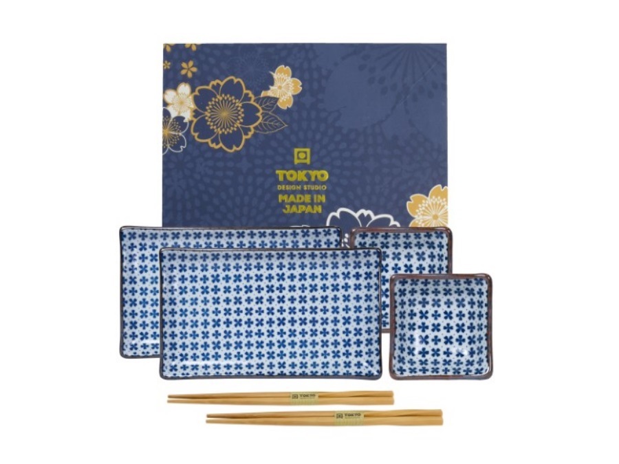 TOKYO DESIGN STUDIO Sushi set, set 6 pezzi japan flower