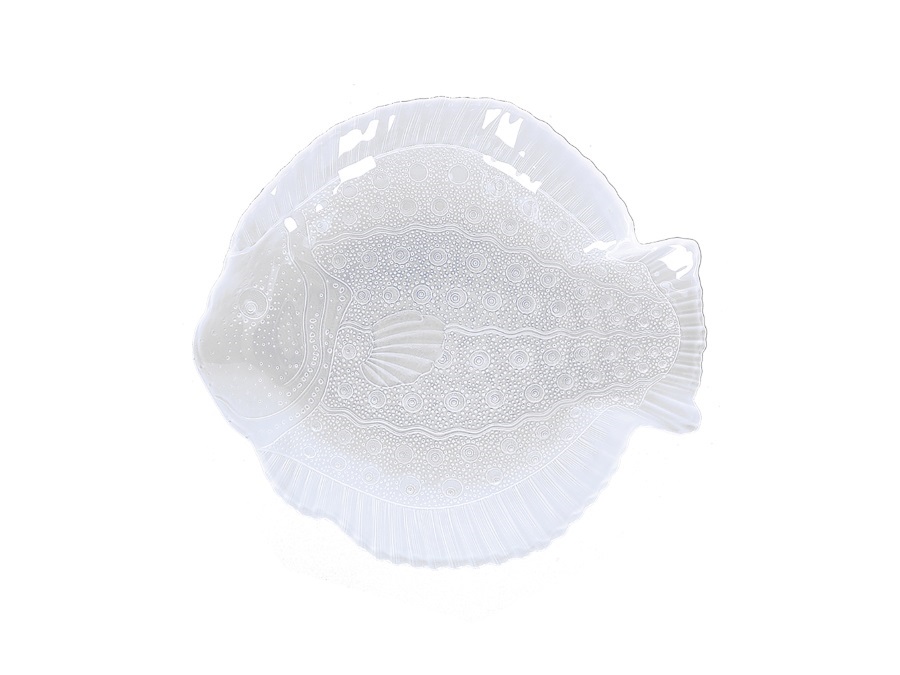 RITUALI DOMESTICI Susie bianco, piatto pesce xl in vetro 38x34,5xh4 cm
