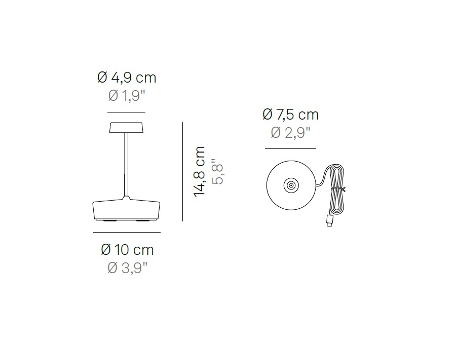 ZAFFERANO S.R.L. Swap mini pro, lampada da tavolo bianco