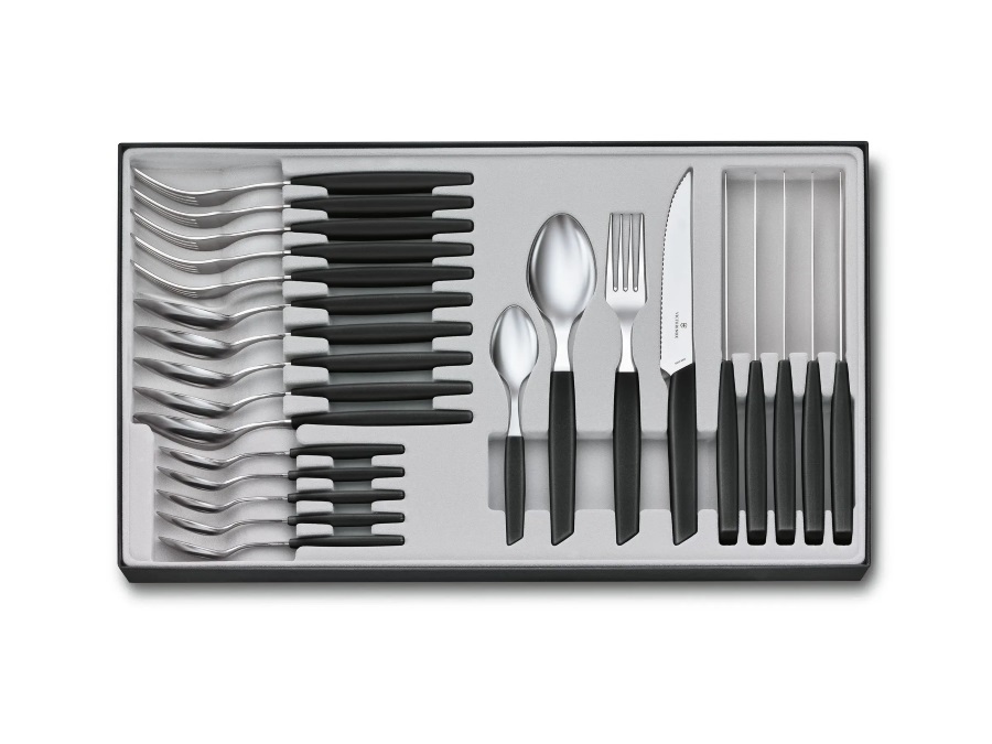 VICTORINOX Swiss modern, Set da tavola 24 pezzi nero