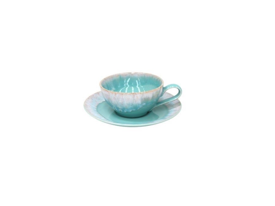 CASAFINA Taormina aqua, tazza tè con piattino 0,2 Lt