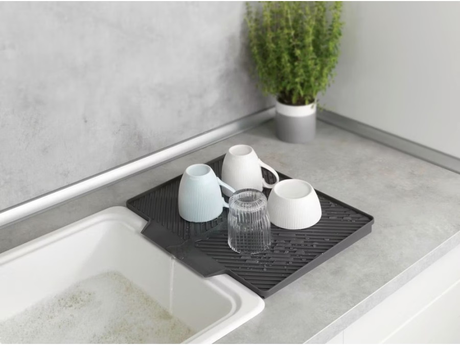 WENKO Tappetino scolapiatti  Nelia Maxi grigio 40 x 35