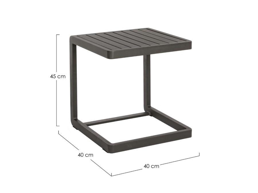 BIZZOTTO TAVOLINO KONNOR 40X40 ANTRACITE CX23