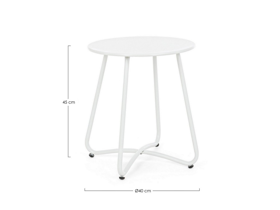 BIZZOTTO Tavolino wissant bianco, Ø 40 cm