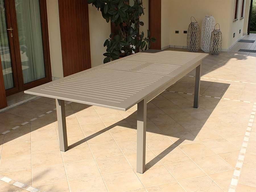 MAGAZZINI COSMA S.P.A. Tavolo da giardino Cuba allungabile, alluminio taupe,220/280x100x75 cm