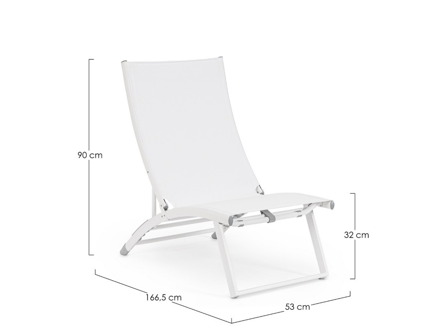 BIZZOTTO Taylor, poltrona lounge reclinabile bianco