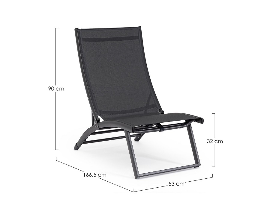 BIZZOTTO Taylor, poltrona lounge reclinabile grigio scuro/antracite