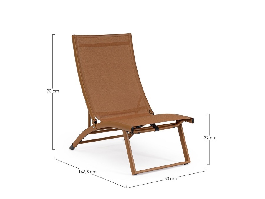BIZZOTTO Taylor, poltrona lounge reclinabile pecan
