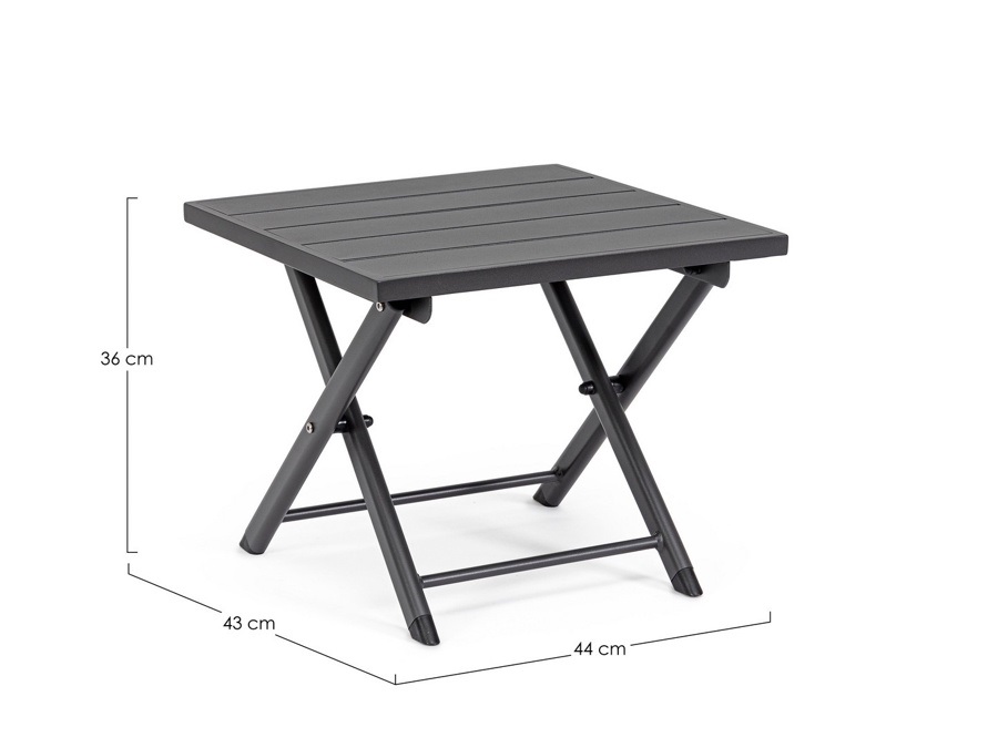 BIZZOTTO Taylor, tavolino 44x43 cm grigio scuro