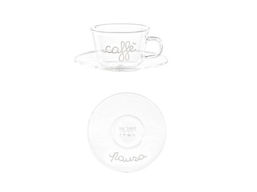 SIMPLE DAY LIVING & LIFESTYLE Tazza con piattino pausa caffè, 100 ml