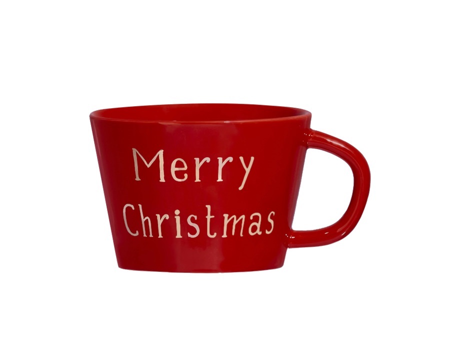 SIMPLE DAY LIVING & LIFESTYLE Tazza da colazione rossa Merry Christmas, Ø 12,4 cm