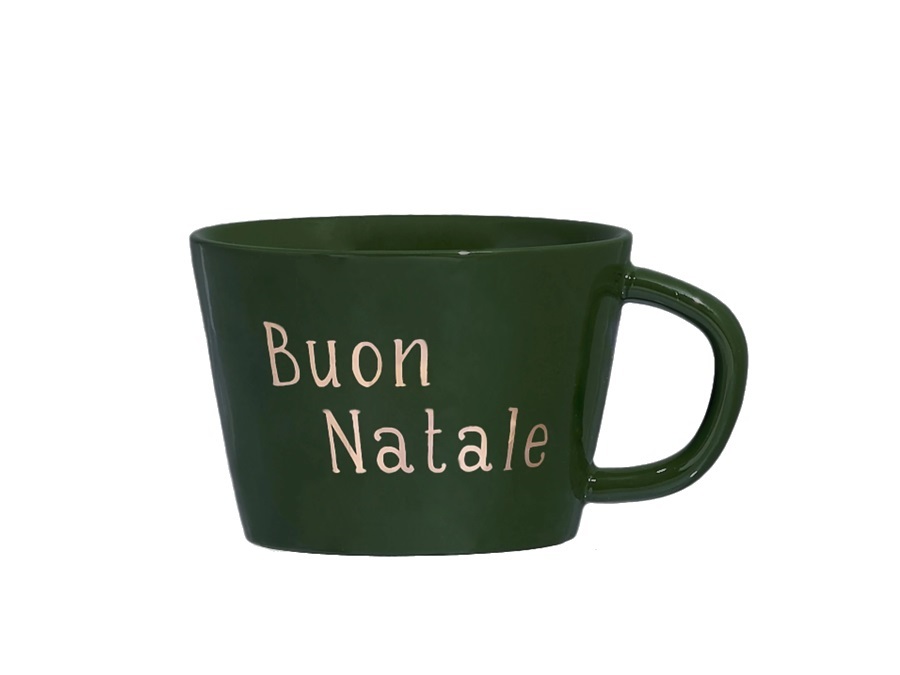 SIMPLE DAY LIVING & LIFESTYLE Tazza da colazione verde Buon Natale, Ø 12,4 cm