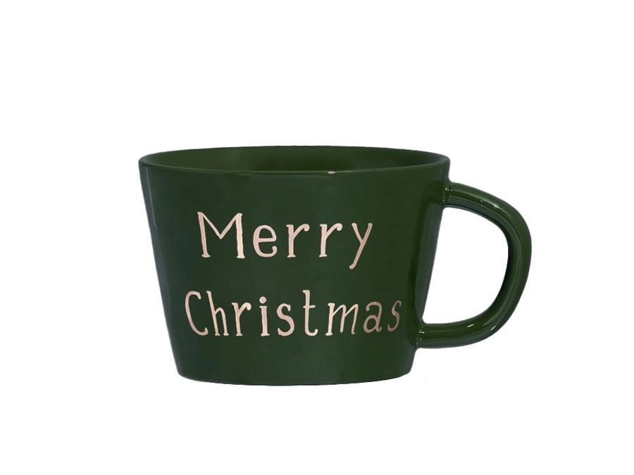 SIMPLE DAY LIVING & LIFESTYLE Tazza da colazione verde Merry Christmas, Ø 12,4 cm