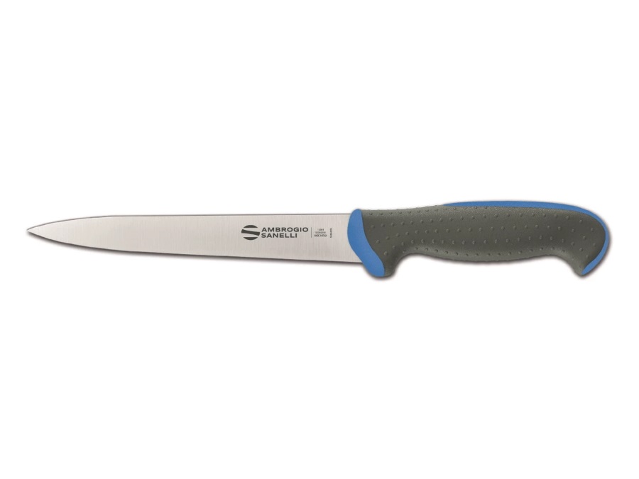 AMBROGIO SANELLI Tecna colore - coltello filettare flessibile, blu, 18 cm