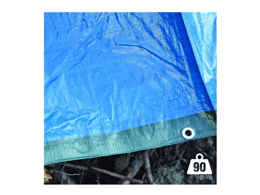 VERDELOOK Telo occhiellato blu/verde 90g, 8x12 m