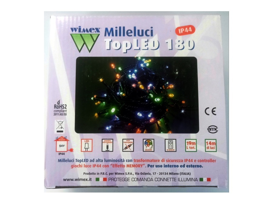 FIRMO BATTISTA E FIGLI Topled 180 luci illuminizione 14 mt bianco caldo per esterno