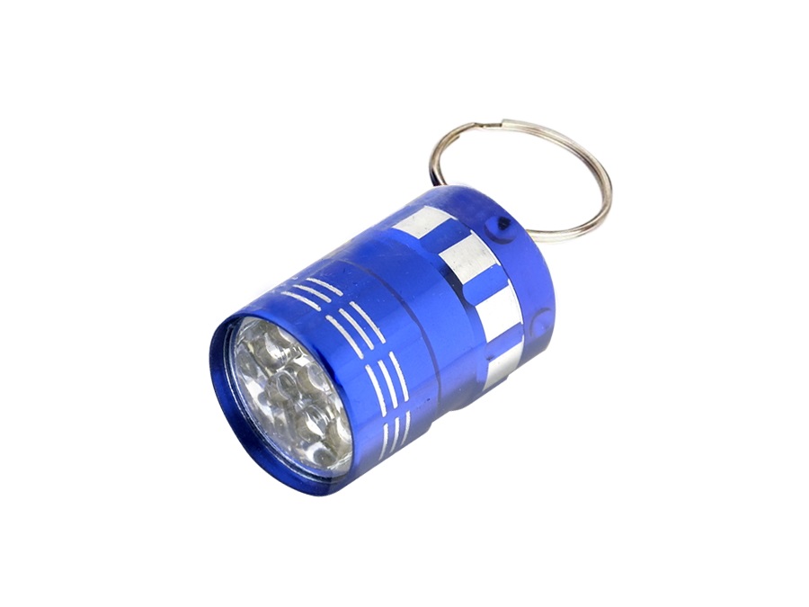 NOVA LINE Torcia a led portachiavi in alluminio, blu, batterie (2xCR2032) incluse