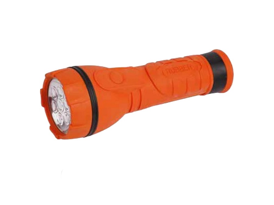 CFG S.P.A. TORCIA IN GOMMA ANTIURTO, 7 led, arancio