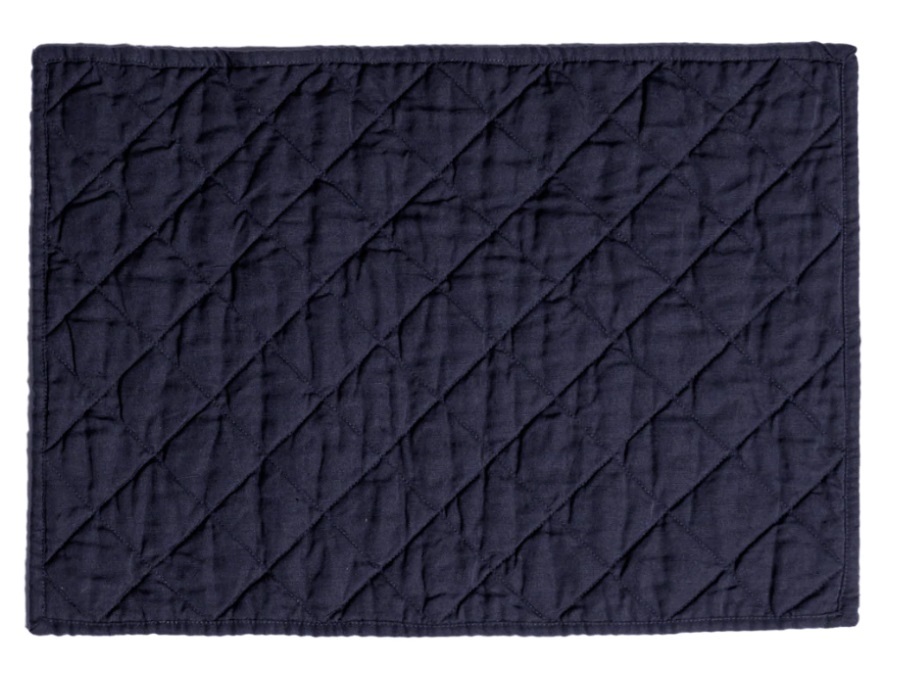 SIMPLE DAY LIVING & LIFESTYLE Tovaglietta Rettangolare Imbottita navy, 36x48 cm