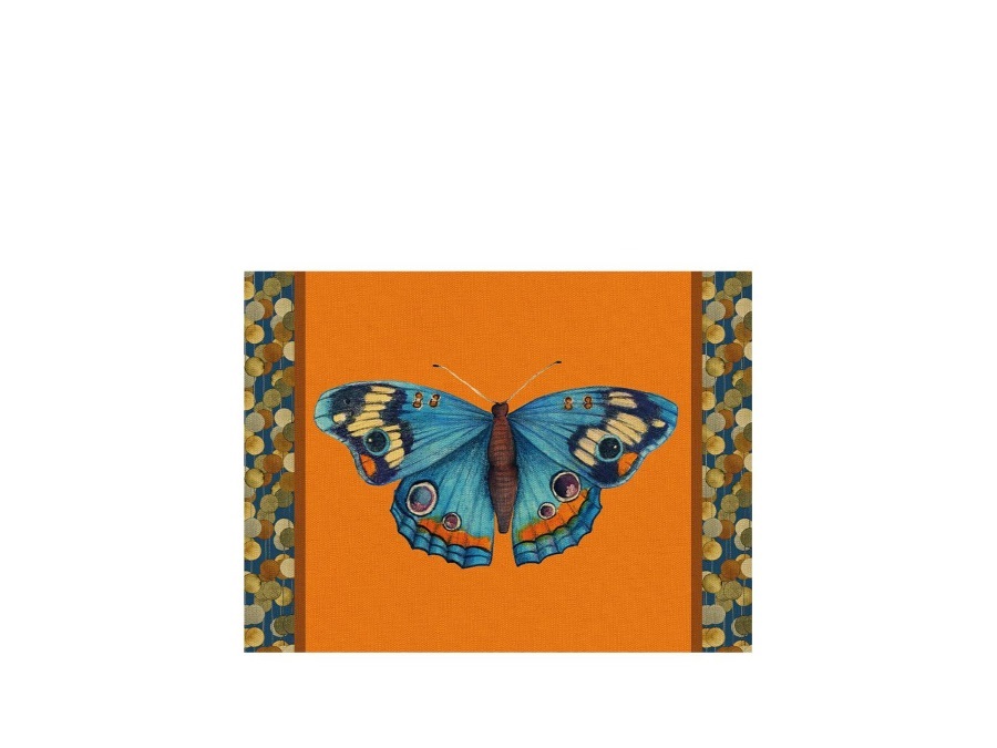 L'OCA NERA Tovaglietta rigida arancione 39x29,5 - Farfalla Junonia