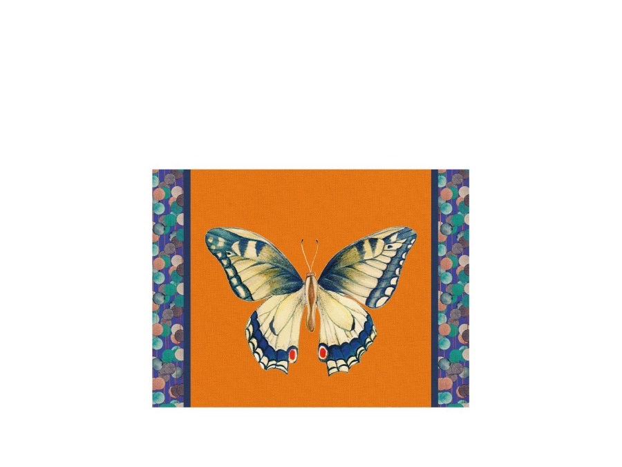 L'OCA NERA Tovaglietta rigida arancione 39x29,5 - Farfalla Macaone