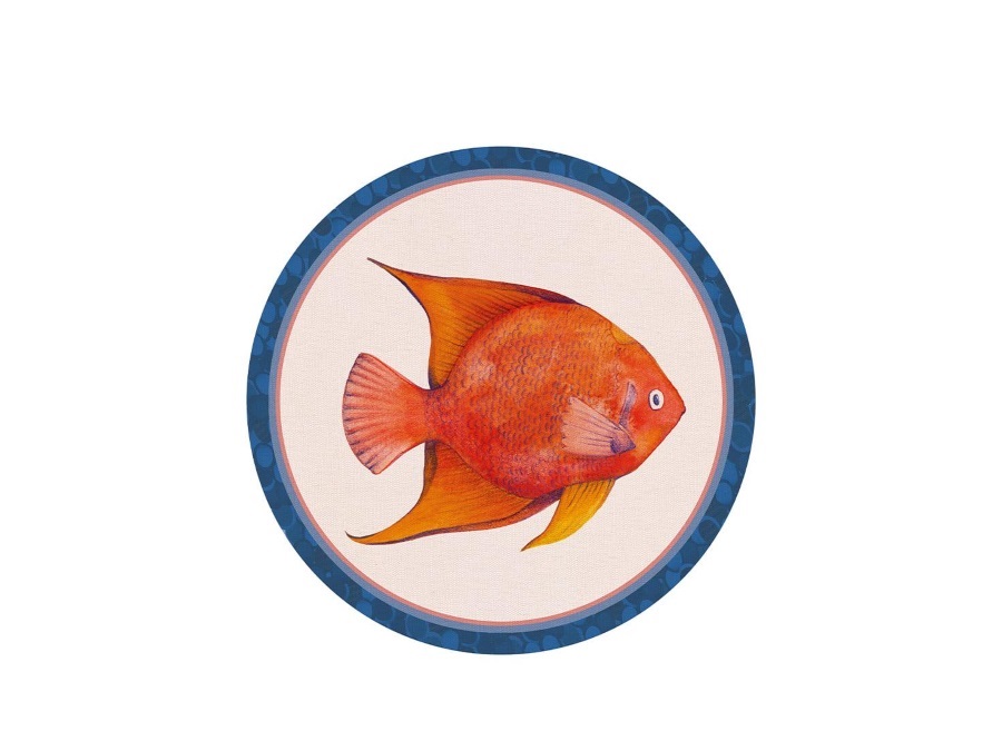 L'OCA NERA Tovaglietta rigida avorio Ø39 - Pesce Angelo Regina