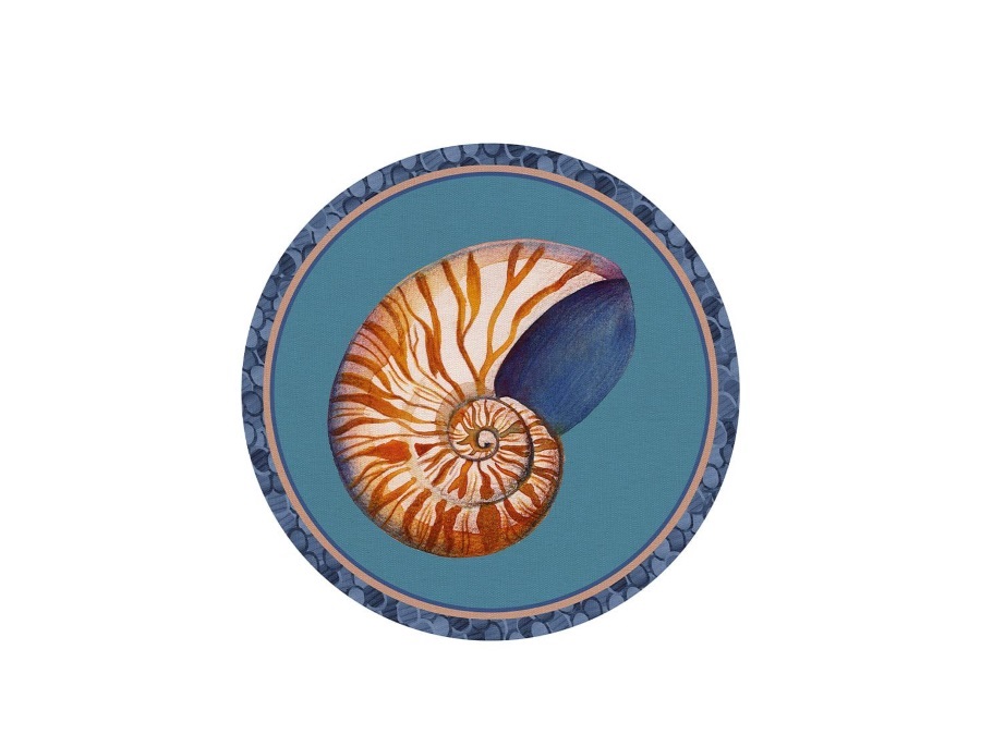 L'OCA NERA Tovaglietta rigida turchese Ø39 - Nautilus