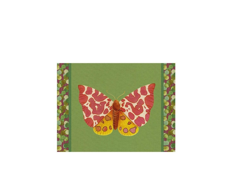 L'OCA NERA Tovaglietta rigida verde 39x29,5 - Farfalla Caia