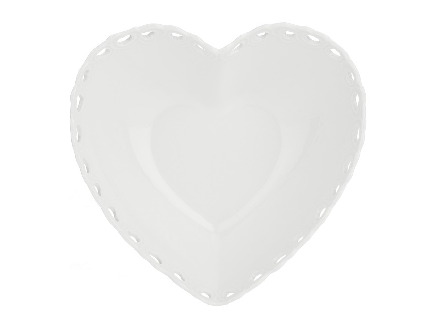 LA PORCELLANA BIANCA Valentino, ciotola cuore traforata 21x20x7 cm