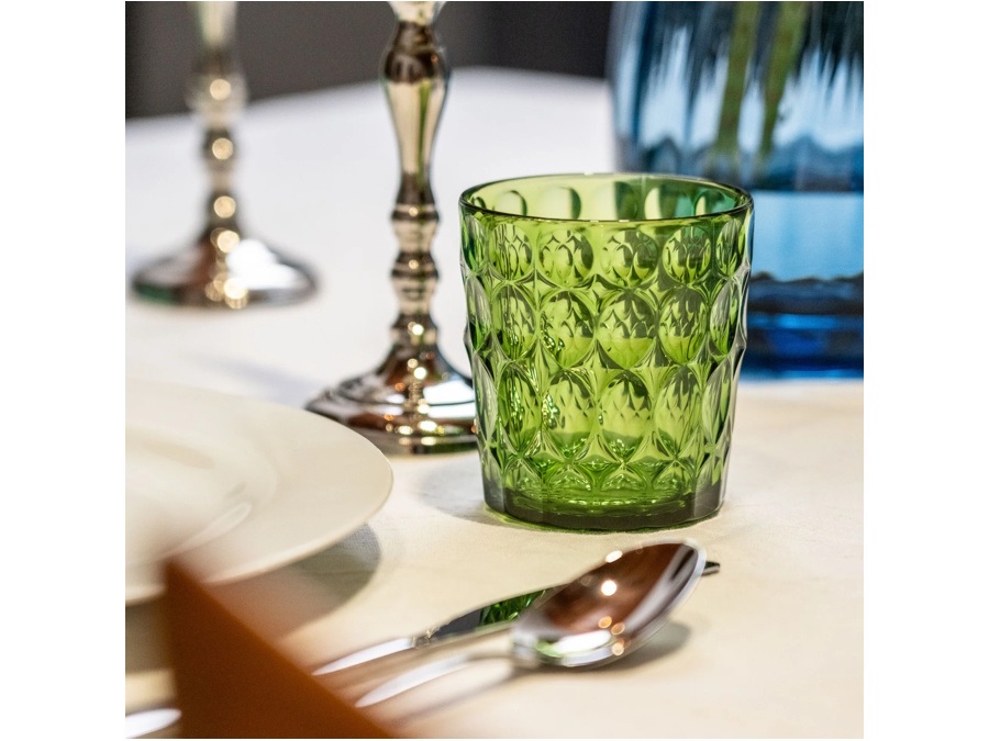 FRATELLI GUZZINI S.P.A. Vanity, bicchiere basso decoro N°1 360 cc - Verde Ninfea
